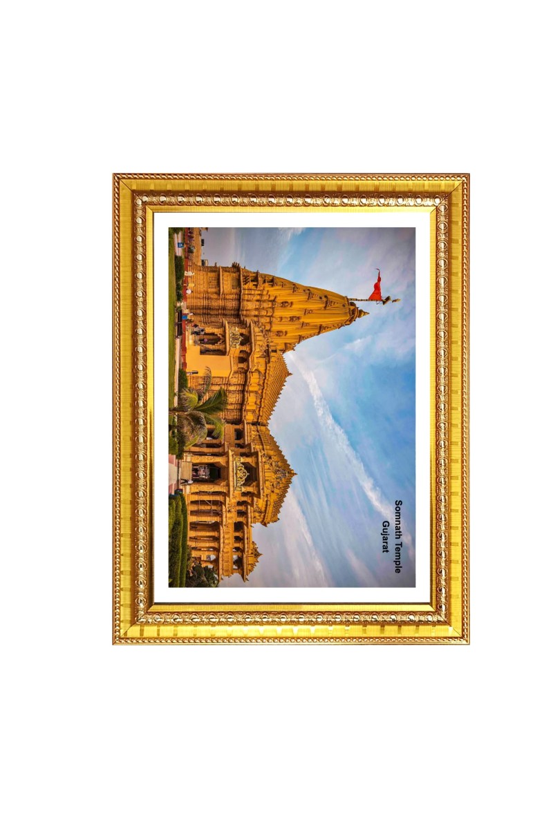 Somnath Temple , Gujarat  Photo Frame, {size} Inches Beautiful Framed Wall Art of Somnath Temple , Gujarat  Photo Frame, 10x14 Inches Beautiful Framed Wall Art of Somnath Temple , Gujarat  Photo Frame, {size} Inches Beautiful Framed Wall Art of Somna