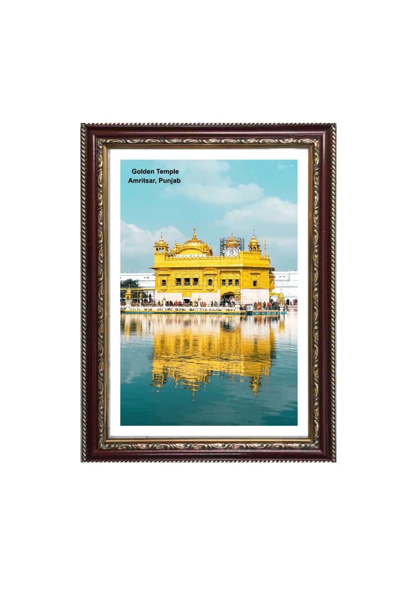 Gurudwara Gurudwara Golden Temple, Amritsar, Punjab  Photo Frame 10x14 Inch | Spiritual Wall decoration for Home & Office |  | Gift for Sikh Punjabi