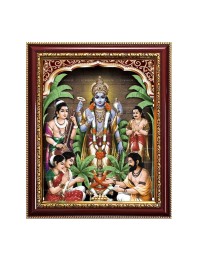 Lord satyanarayana swami Photo Frame  10x14 Inches-Brown Wooden Frame for Home , Office & Temple Decoration and Gifting