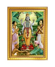 SRI SATYANARAYANA Photo Frame  10x14 Inches-Brown Wooden Frame for Home , Office & Temple Decoration and Gifting