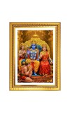 Lord rama and sita and hanuman Photo Frame  10x14 Inches-Brown Wooden Frame for Home , Office & Temple Decoration and Gifting