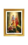 Lord rama and sita and hanuman Photo Frame  10x14 Inches-Brown Wooden Frame for Home , Office & Temple Decoration and Gifting