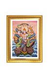 Lord Vishnu Photo Frame  10x14 Inches-Brown Wooden Frame for Home , Office & Temple Decoration and Gifting