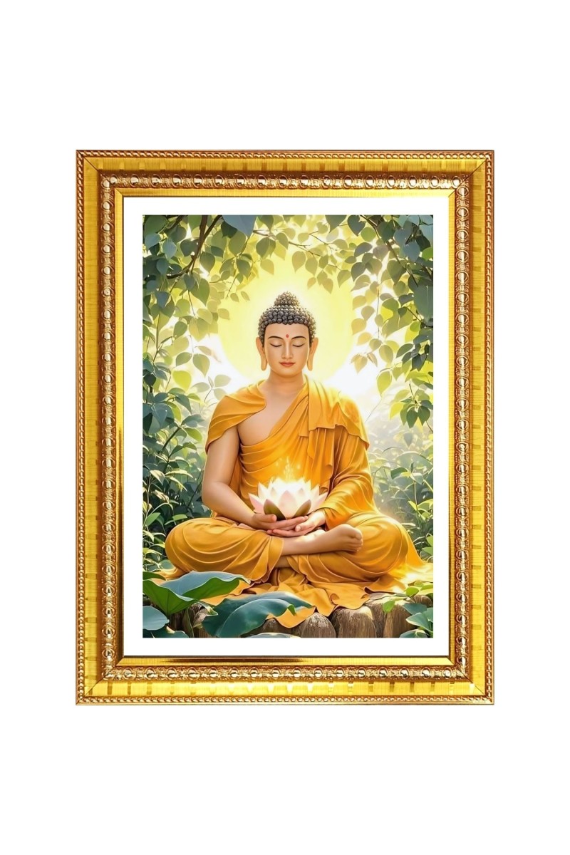 SereneBuddha Photo Frame  10x14 Inches-Brown Wooden Frame for Home , Office & Temple Decoration and Gifting