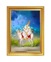 Maa Shailputri Photo Frame  10x14 Inches-Brown Wooden Frame for Home , Office & Temple Decoration and Gifting