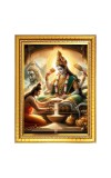 Maa Annapoorna devi Photo Frame 10x14 Inches-Brown Wooden Frame for Home , Office & Temple Decoration and Gifting Maa Annapoorna devi Photo Frame 10x14 Inches-Brown Wooden Frame for Home , Office & Temple Decoration and Gifting