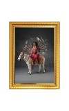 Goddess Mahakaali Photo Frame  10x14 Inches-Brown Wooden Frame for Home , Office & Temple Decoration and Gifting