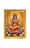 Maa LAKSHMI Photo Frame  10x14 Inches-Brown Wooden Frame for Home , Office & Temple Decoration and Gifting
