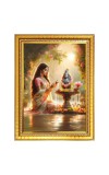 God shiva Photo Frame  10x14 Inches-Brown Wooden Frame for Home , Office & Temple Decoration and Gifting