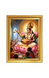 Maa Lakshmi Photo Frame  10x14 Inches-Brown Wooden Frame for Home , Office & Temple Decoration and Gifting