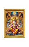 Lord Ganesh Photo Frame  10x14 Inches-Brown Wooden Frame for Home , Office & Temple Decoration and Gifting