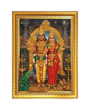 God Murugan Photo Frame  10x14 Inches-Brown Wooden Frame for Home , Office & Temple Decoration and Gifting