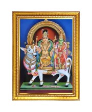 Pradosha Puja Photo Frame  10x14 Inches-Brown Wooden Frame for Home , Office & Temple Decoration and Gifting