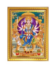 Goddess durga matha Photo Frame  10x14 Inches-Brown Wooden Frame for Home , Office & Temple Decoration and Gifting