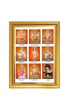 Nav durga Photo Frame  10x14 Inches-Brown Wooden Frame for Home , Office & Temple Decoration and Gifting