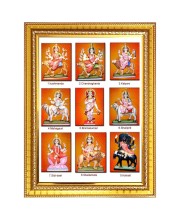 Nav durga Photo Frame  10x14 Inches-Brown Wooden Frame for Home , Office & Temple Decoration and Gifting