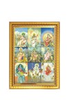 Maa Durgaâ€™s Nine Avatars Photo Frame  10x14 Inches-Brown Wooden Frame for Home , Office & Temple Decoration and Gifting