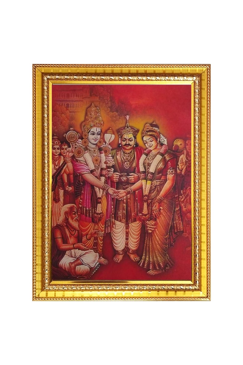 Lord Venkateshwara Photo Frame  10x14 Inches-Brown Wooden Frame for Home , Office & Temple Decoration and Gifting