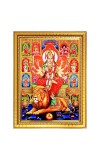 Goddess durga maa Photo Frame  10x14 Inches-Brown Wooden Frame for Home , Office & Temple Decoration and Gifting