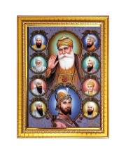 Guru Gobind singh Photo Frame  10x14 Inches-Brown Wooden Frame for Home , Office & Temple Decoration and Gifting