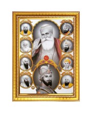 Guru Gobind singh Photo Frame  10x14 Inches-Brown Wooden Frame for Home , Office & Temple Decoration and Gifting
