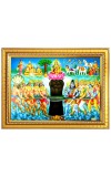 Samudra Manthana Photo Frame  10x14 Inches-Brown Wooden Frame for Home , Office & Temple Decoration and Gifting