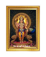 Murugan Subramanya Swamy Photo Frame  10x14 Inches-Brown Wooden Frame for Home , Office & Temple Decoration and Gifting