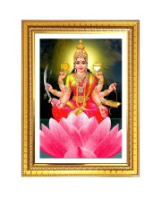 Dhairya lakshmi Photo Frame  10x14 Inches-Brown Wooden Frame for Home , Office & Temple Decoration and Gifting