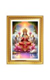 Goddess lakshmi Photo Frame  10x14 Inches-Brown Wooden Frame for Home , Office & Temple Decoration and Gifting