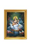 maa saraswati Photo Frame  10x14 Inches-Brown Wooden Frame for Home , Office & Temple Decoration and Gifting