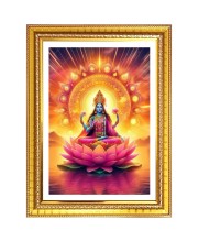 Devi Gayatri  Photo Frame  10x14 Inches-Brown Wooden Frame for Home , Office & Temple Decoration and Gifting