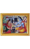Ram Sita Worshiping Shiva Lingam Photo Frame 10x14 Inches-Brown Wooden Frame for Home , Office & Temple Decoration and Gifting Ram Sita Worshiping Shiva Lingam Photo Frame 10x14 Inches-Brown Wooden Frame for Home , Office & Temple Decoration and Gifting
