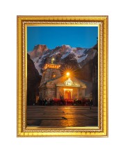 Shri Kedarnath Jyotirlinga Photo Frame  10x14 Inches-Brown Wooden Frame for Home , Office & Temple Decoration and Gifting