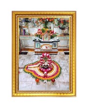 God Nageshwar Shivaling Photo Frame  10x14 Inches-Brown Wooden Frame for Home , Office & Temple Decoration and Gifting