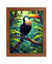 AI Funny AI Funny Bird Art Picture for Kids Art Picture for Kids - 10x14 inches, Brown Color - Perfect Wall Decor for Children's Room