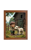 AI Funny AI Funny Boy with Cow Art Picture for Kids Art Picture for Kids - 10x14 inches, Brown Color - Perfect Wall Decor for Children's Room AI Funny AI Funny Boy with Cow Art Picture for Kids Art Picture for Kids - 10x14 inches, Brown Color - Perfect Wall Decor for Children's Room