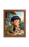 AI Funny AI Funny Boy with Cute Dog Art Picture for Kids Art Picture for Kids - 10x14 inches, Brown Color - Perfect Wall Decor for Children's Room AI Funny AI Funny Boy with Cute Dog Art Picture for Kids Art Picture for Kids - 10x14 inches, Brown Color - Perfect Wall Decor for Children's Room