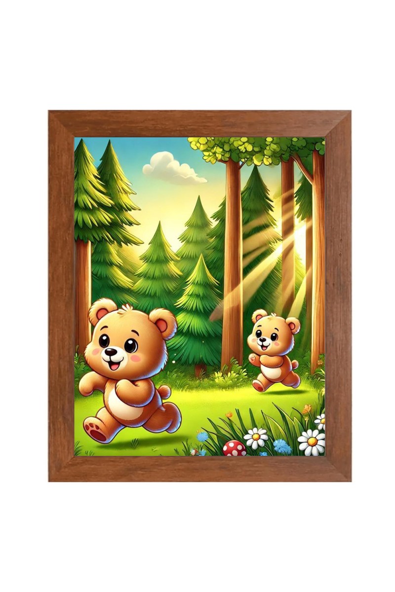 AI Funny AI Funny Brown Bear Art Picture for Kids Art Picture for Kids - 10x14 inches, Brown Color - Perfect Wall Decor for Children's Room