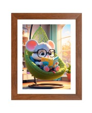 AI Funny AI Funny Cartoon mouse Art Picture for Kids Art Picture for Kids - 10x14 inches, Brown Color - Perfect Wall Decor for Children's Room