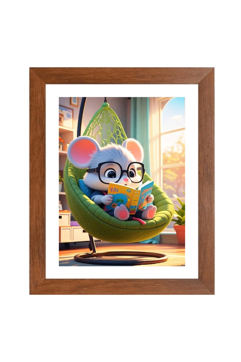 AI Funny AI Funny Cartoon mouse Art Picture for Kids Art Picture for Kids - 10x14 inches, Brown Color - Perfect Wall Decor for Children's Room