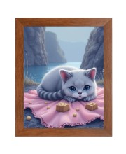 AI Funny AI Funny Cute Cat  Art Picture for Kids Art Picture for Kids - 10x14 inches, Brown Color - Perfect Wall Decor for Children's Room