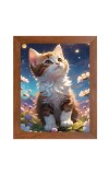 AI Funny AI Funny Cute Cat  Art Picture for Kids Art Picture for Kids - 10x14 inches, Brown Color - Perfect Wall Decor for Children's Room