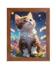 AI Funny AI Funny Cute Cat  Art Picture for Kids Art Picture for Kids - 10x14 inches, Brown Color - Perfect Wall Decor for Children's Room