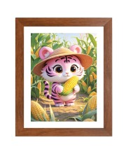 AI Funny AI Funny Cute Baby Tiger Art Picture for Kids Art Picture for Kids - 10x14 inches, Brown Color - Perfect Wall Decor for Children's Room