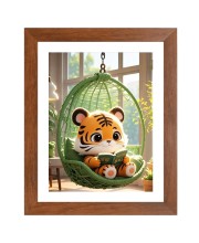 AI Funny AI Funny Cute Baby Tiger  Art Picture for Kids Art Picture for Kids - 10x14 inches, Brown Color - Perfect Wall Decor for Children's Room
