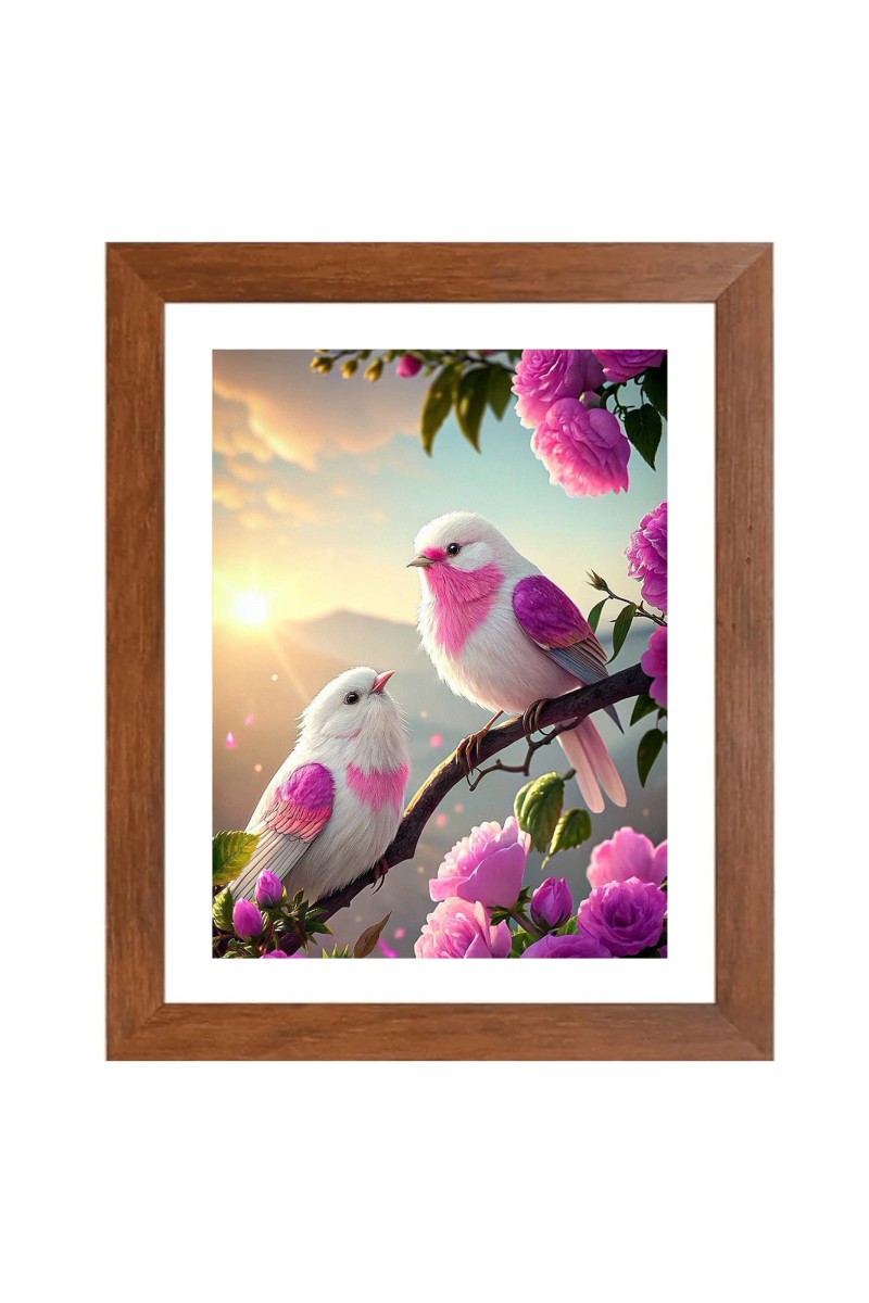 AI Funny AI Funny Cute Birds Art Picture for Kids Art Picture for Kids - 10x14 inches, Brown Color - Perfect Wall Decor for Children's Room
