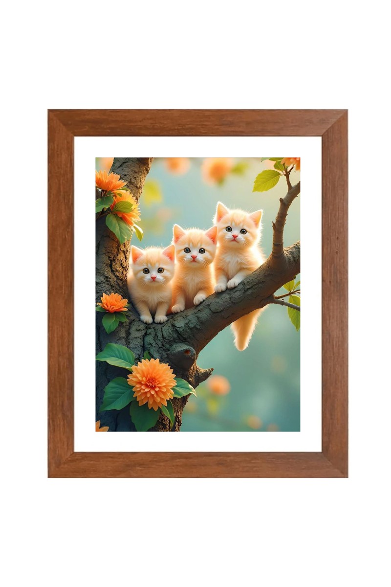 AI Funny AI Funny Cute Birds Art Picture for Kids Art Picture for Kids - 10x14 inches, Brown Color - Perfect Wall Decor for Children's Room