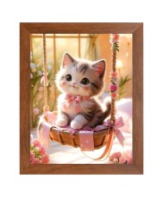 AI Funny AI Funny Cute Cat  Art Picture for Kids Art Picture for Kids - 10x14 inches, Brown Color - Perfect Wall Decor for Children's Room