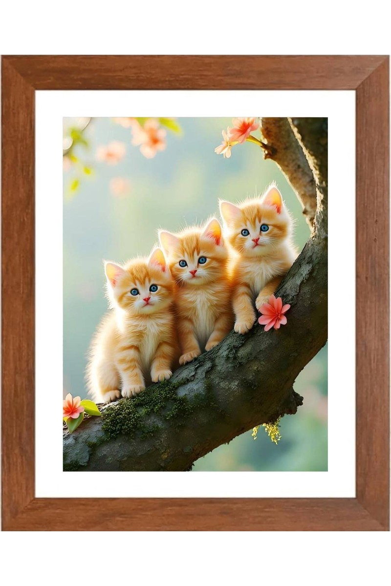 AI Funny AI Funny Cute Cat  Art Picture for Kids Art Picture for Kids - 10x14 inches, Brown Color - Perfect Wall Decor for Children's Room