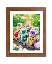 AI Funny AI Funny Cute Cat  Art Picture for Kids Art Picture for Kids - 10x14 inches, Brown Color - Perfect Wall Decor for Children's Room
